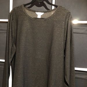 NWT-CJ BANKS Metallic Black/Gold Top 2X